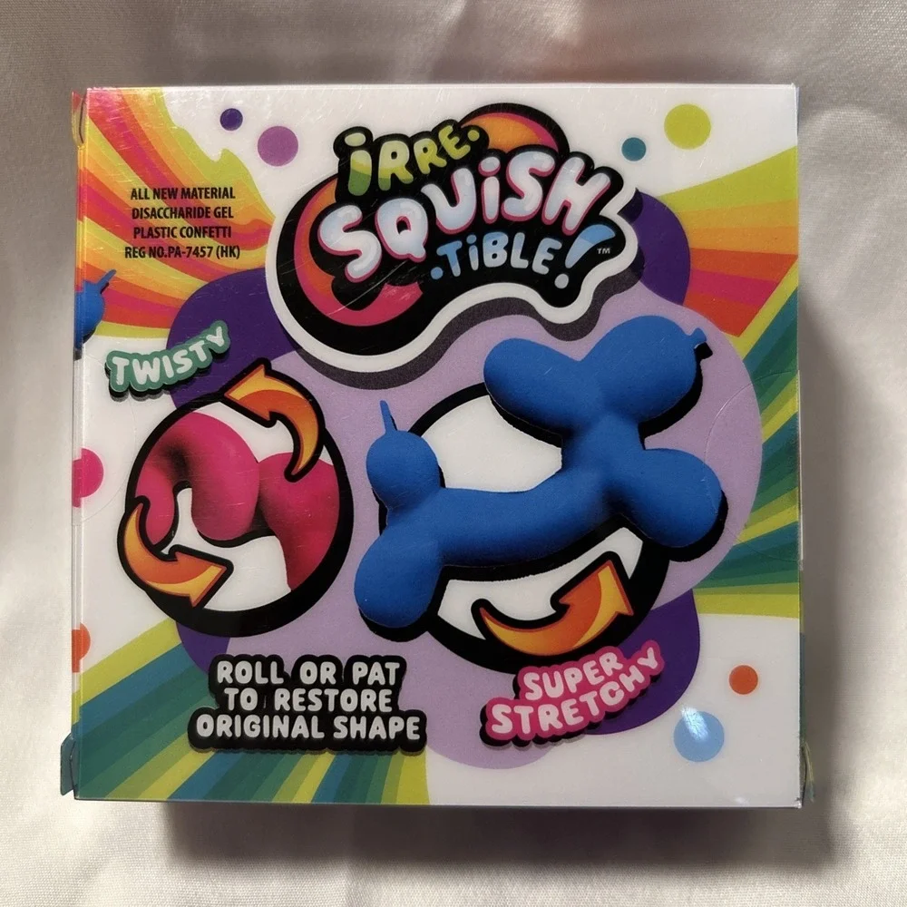 Squishy Purple Glitter Stretchy B'loon Dog Stress Relief Toy